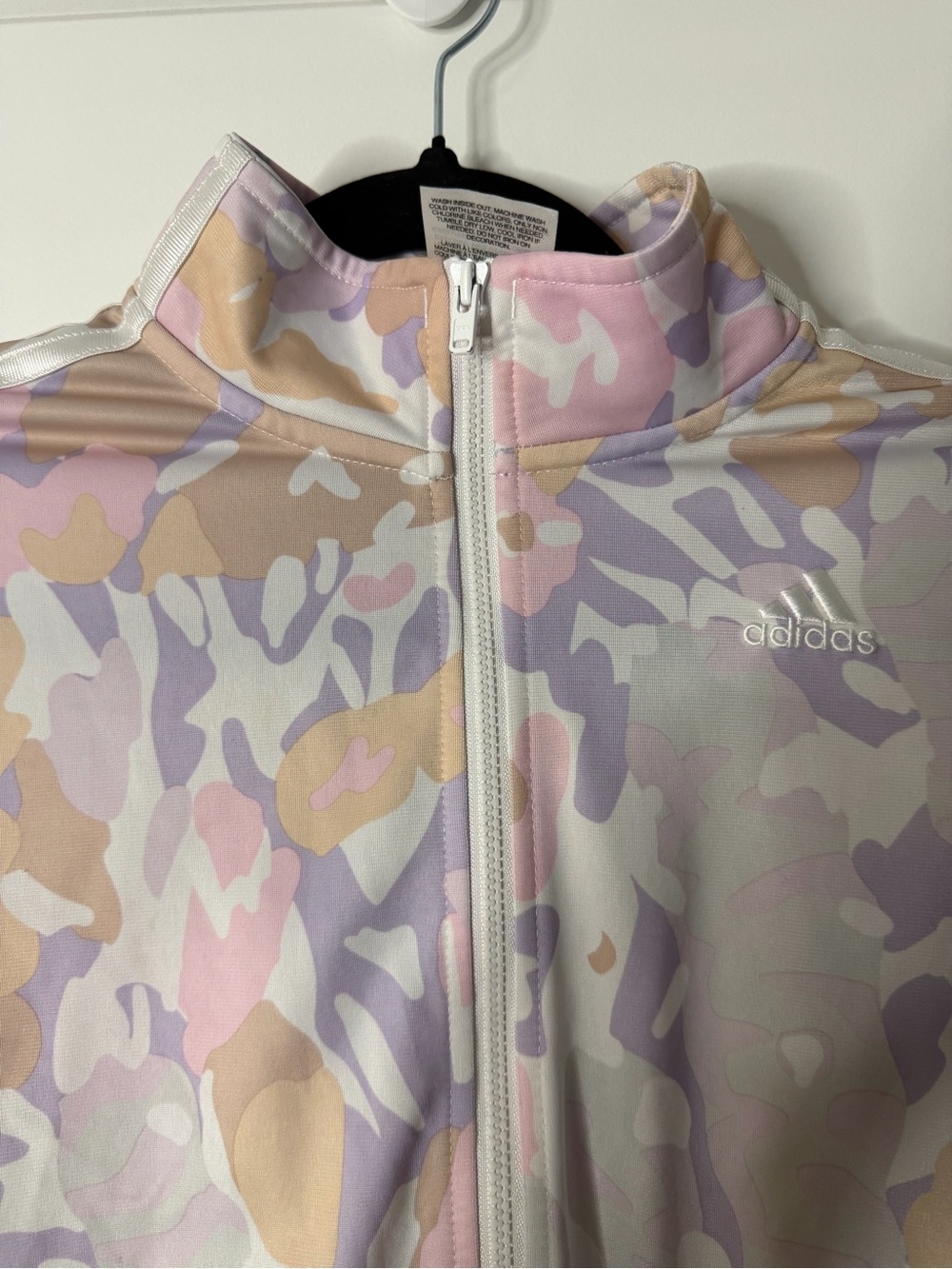 adidas Kids Pastel Camo Track Jacket - Pink, Lavender & Beige